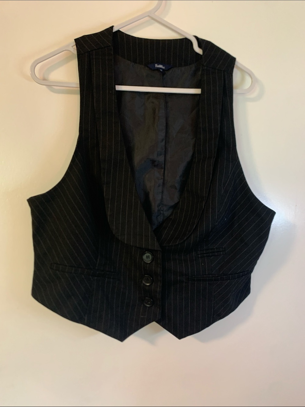 Reitmans Black Pinstripe Vest